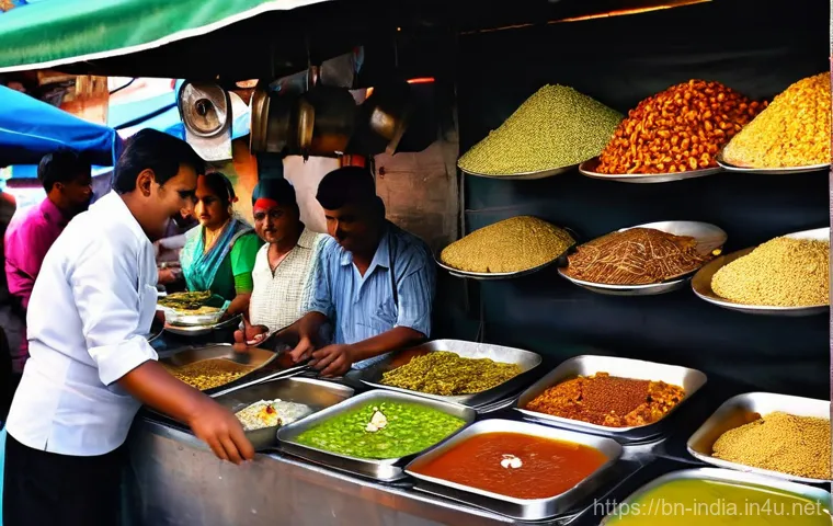 인도 전통 시장과 쇼핑 팁 - **A Bustling Indian Handicraft Market:** A vibrant and colorful traditional Indian market scene, bri...