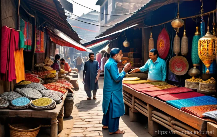 인도 전통 시장과 쇼핑 팁 - **A Lively Indian Street Food Stall:** Capture a dynamic close-up of a bustling Indian street food s...